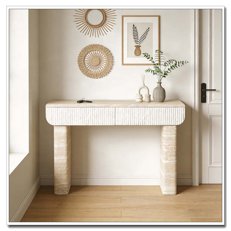 Console, canapé, Beige + jaune