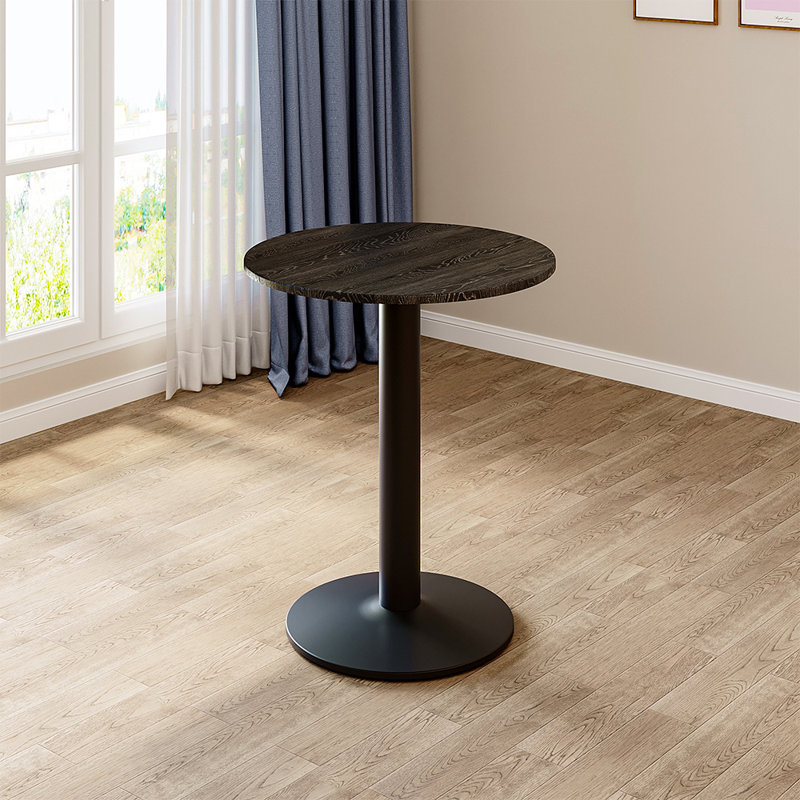 Milyana 59cm Dia Round Dining Table, Black, Black
