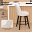 Counter Height Bar Stools With Back, 26“H Upholstered Swivel Barstools With Solid Wood Legs For Kitchen Island, Performance Modern Fabric Counter Stools-2118997144-2118997143