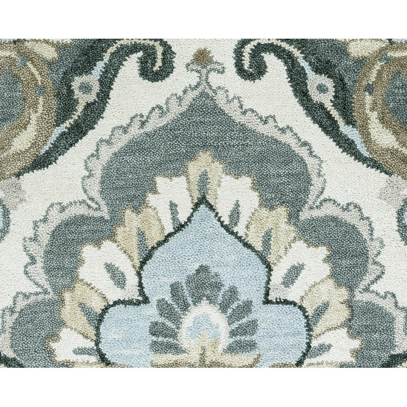 Tapis beige en laine touffeté à la main Acker Southwestern, Rectangle 9 pi x 12 pi