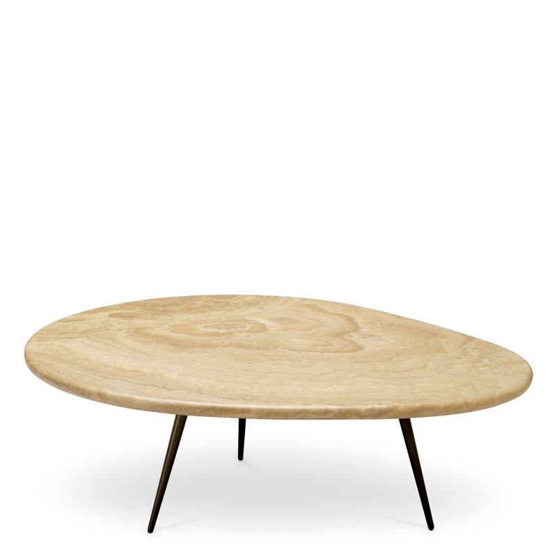 Portofino Marble Coffee Table, 10.83" H x 27.36" W x 32.68" D