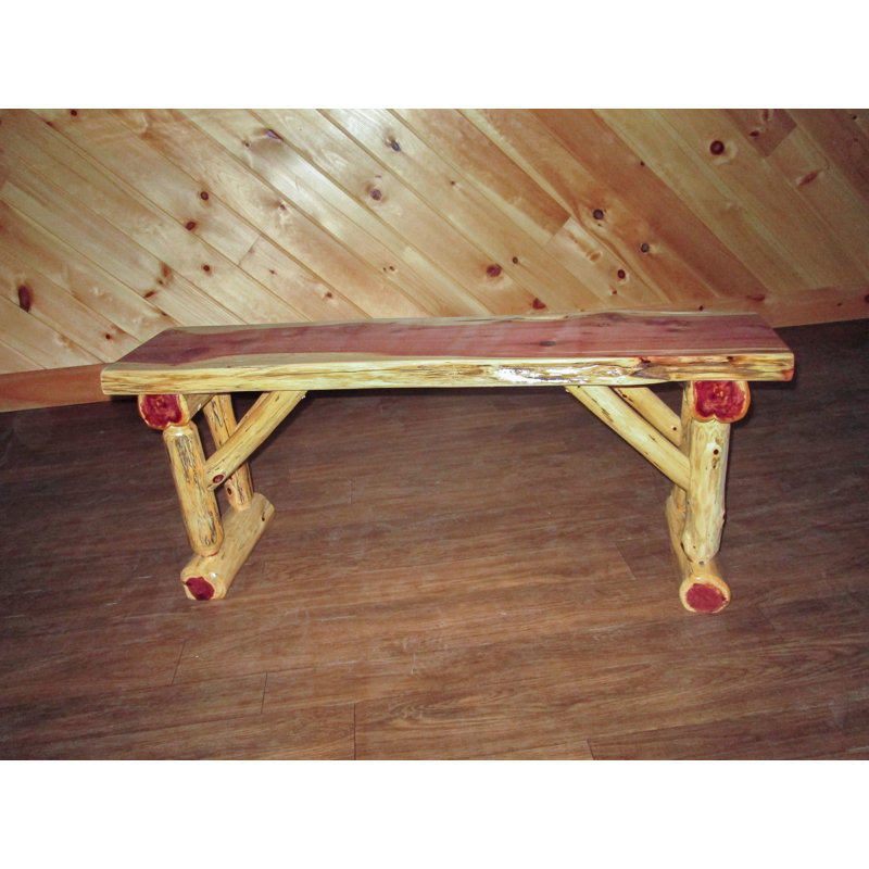 Banc en bois massif Gorham, H 18 po x l 24 po x P 11 po