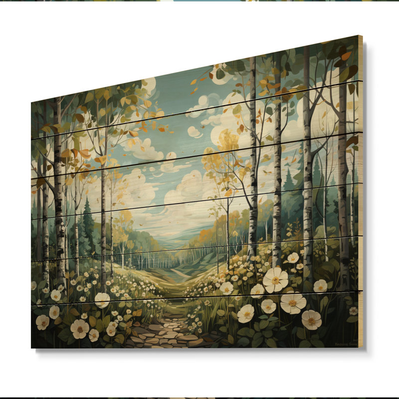 Latr Peace Birch Woods Silent Woods IV sur bois, H 10 po x l 20 po x P 0,78 po