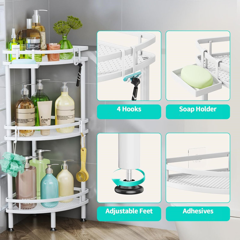 Freestanding Stainless Steel Shower Caddy