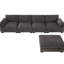 Canapé modulaire de 5 po en L 130 po avec 2 accoudoirs, double charge, rangement latéral, table pliante, mouvement, mousse haute densité, chenille, couleurs, 130 po, forme en L,-912352336