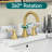 Topcraft Dual-Handle Three-Hole Bathroom Sink Faucet With Pop-Up Drain-123810633