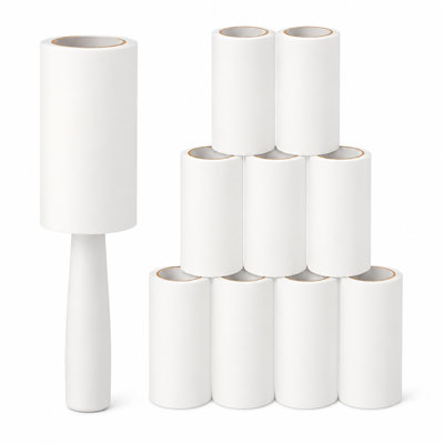 Rouleaux à peluches extra-collants pour animaux de compagnie, ensemble Mega Value avec 5 poignées améliorées, 10 rouleaux portatifs pour les vêtements, les meubles, l'épilation des chiens et des chats (1110 feuilles)