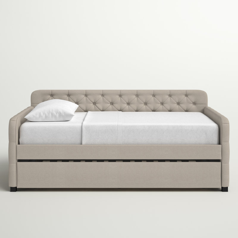 Astra Upholstered Daybed, Beige Linen