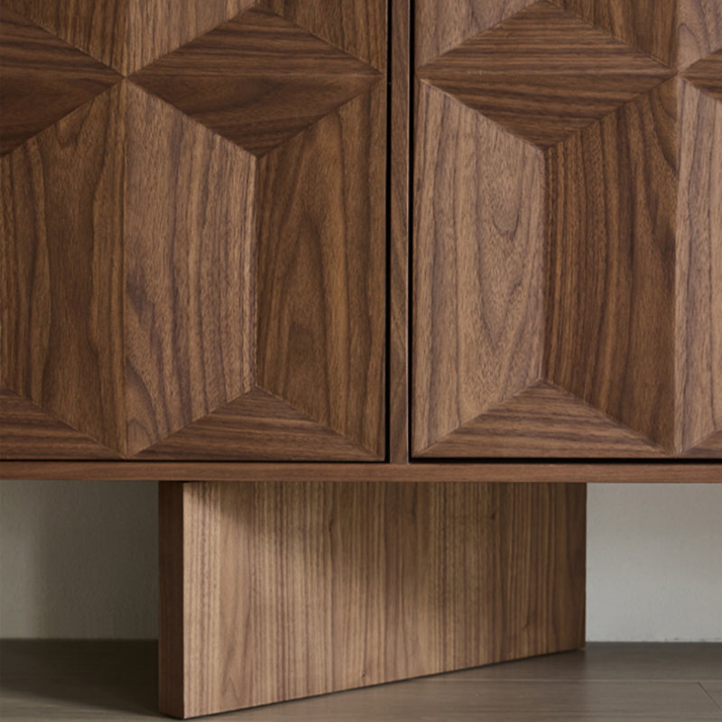 Buffet multifonctionnel haut de gamme, Noyer, H 34,25 po x l 47,24 po x P 15,75 po
