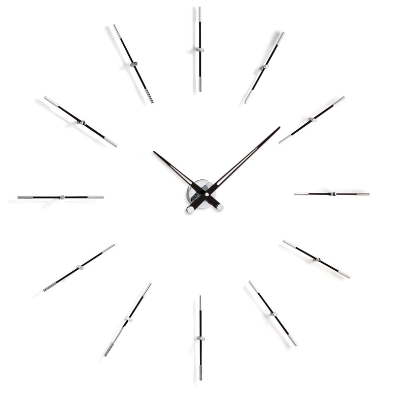 Merlin Metal Analog Wall Clock, Black, Small