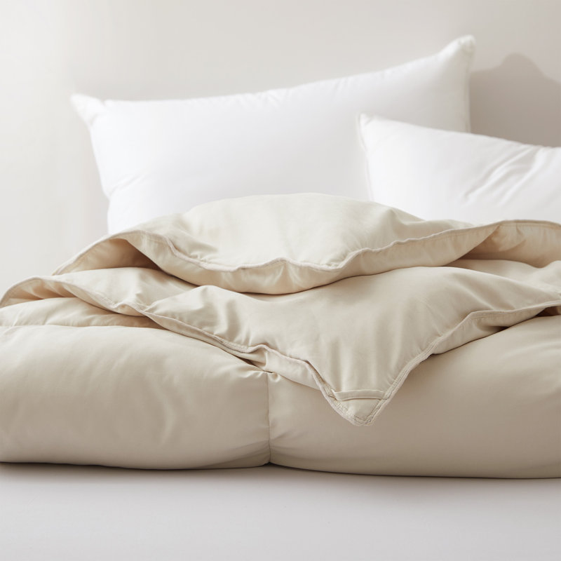 Cream Twin All-Season Goose Down Comforter Duvet Insert
