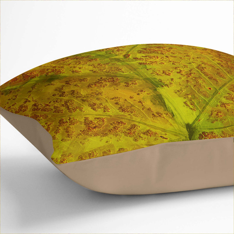 Veins of the Leaf Cushion with Filling, 40cm H x 40cm W x 15cm D, Stone