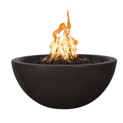 Luna Concrete Fire Pit -  The Outdoor Plus, OPT-LUN38-BLK-LP