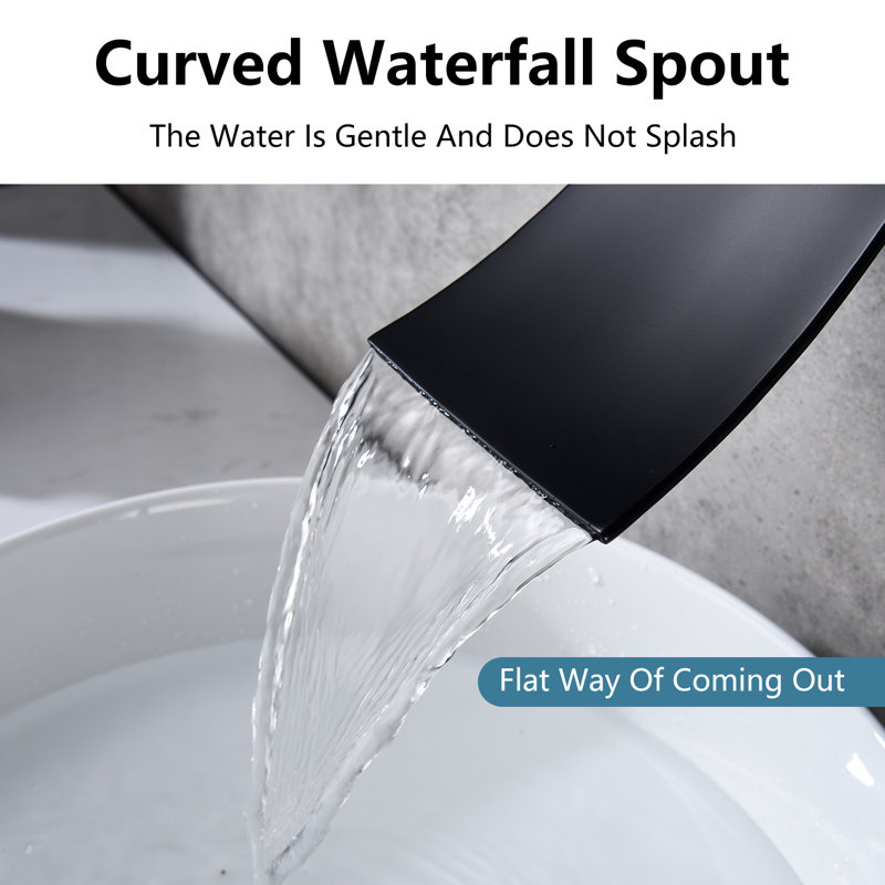Wall Mounted Bathroom Faucet, Matte Black