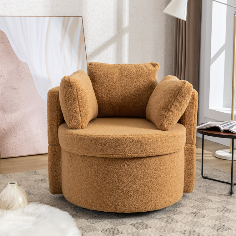 Ivy Bronx Depoliti Oversized Swivel Chair with storage ottoman and