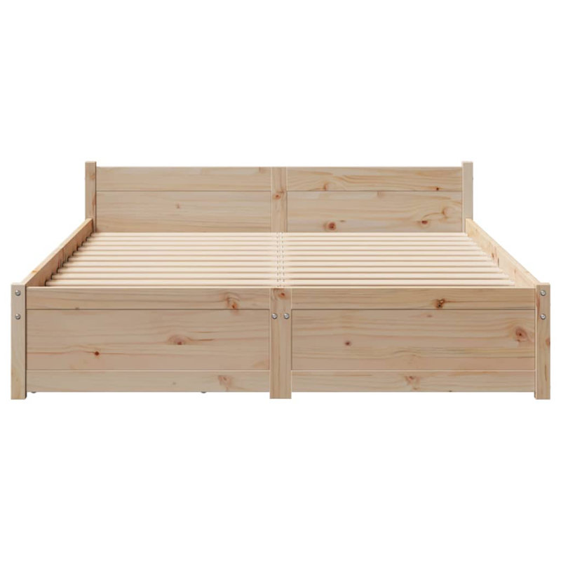 Chamberlan Solid Wood Storage Bed, 51cm H x 195.5cm W x 140.5cm D, Brown