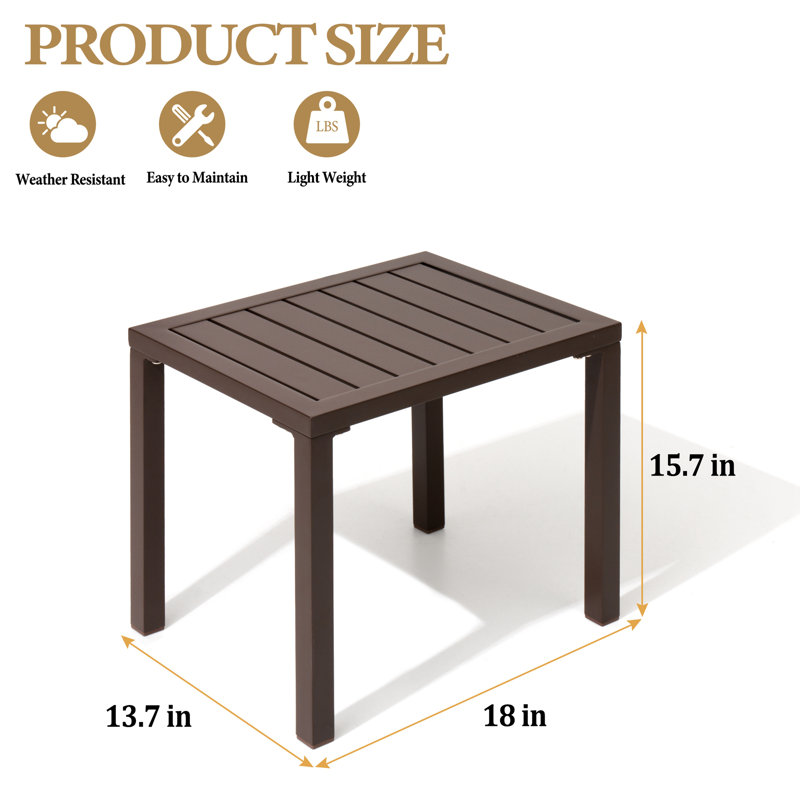 Bridgitte Aluminum Side Table, Brown