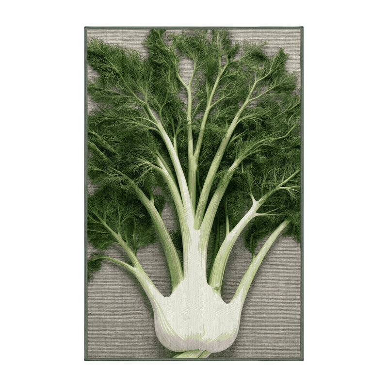  Washable Fennel Vegetables Area Rug, Rectangle 2' x 3'