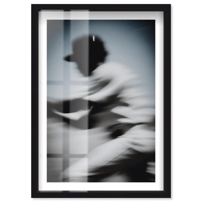 Baseball Player II Shadowbox Print Mancave Wall Art by Notoriart, Black Frame, 36 x 54