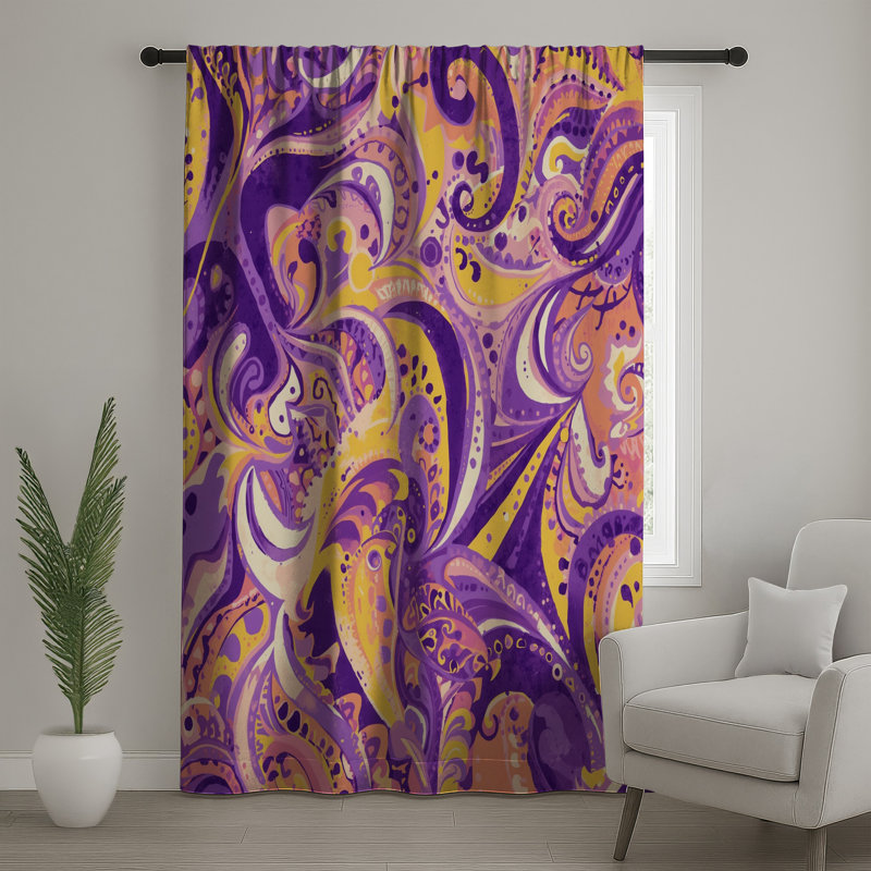 Rideaux à motif cachemire tourbillon, voilages et voilages à motif cachemire - 1 panneau, 50" x 92" - 1 Panel, Transparent
