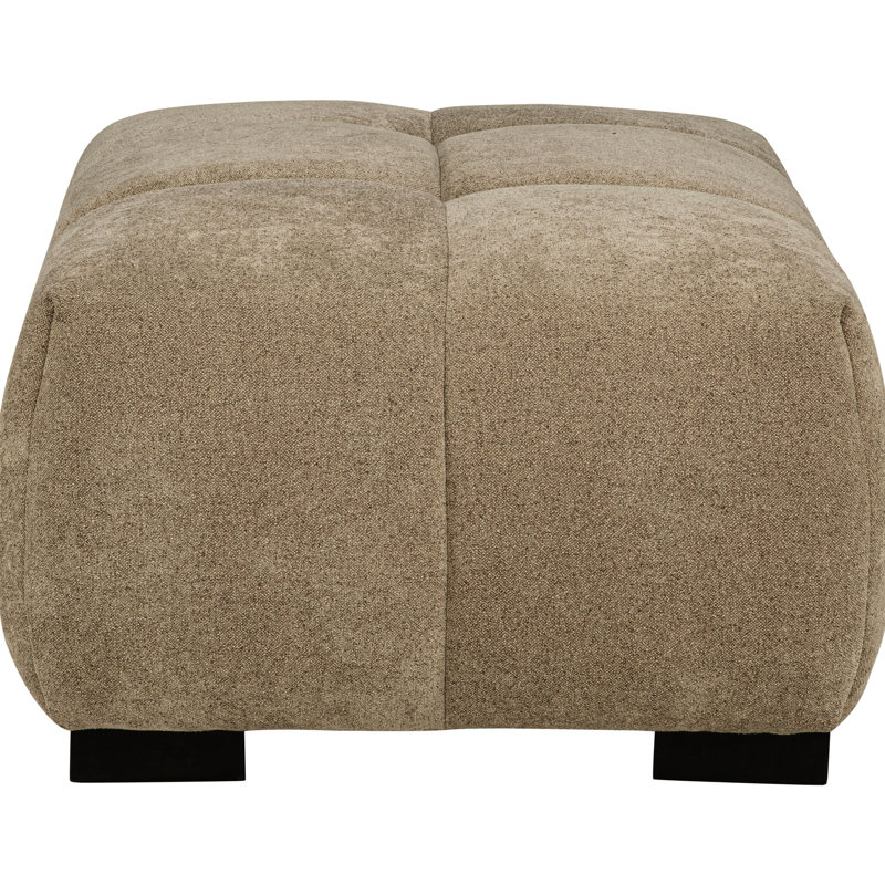 Chameau contemporain - couleur avec capitonnage vertical, mousse superposée et pieds blocs noirs pour un support stable en tissu de style cascade, un coussin décoratif invitant