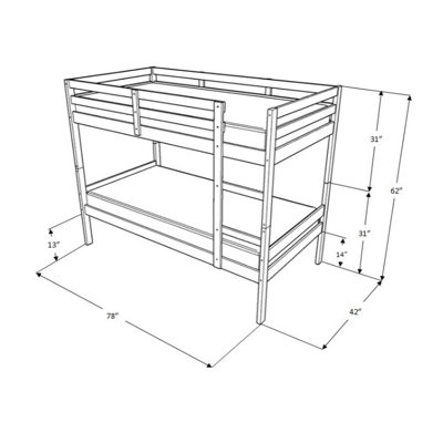 Tennie Twin-Size Bunk Bed, Mattresses Not Included