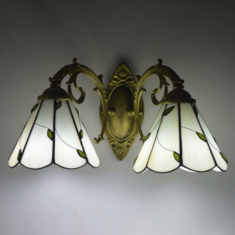 Double applique murale vitrail Tiffany