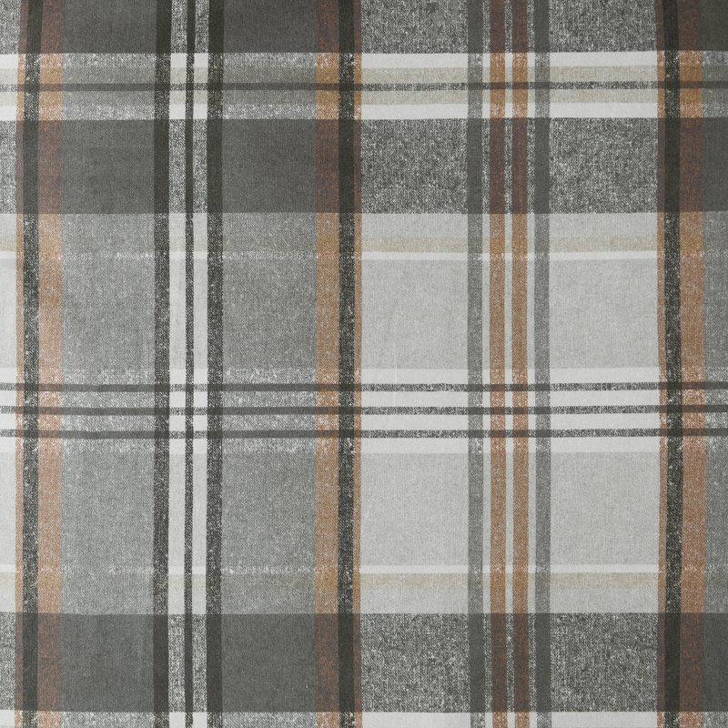 Tan and Gray Plaid Cotton Full/Queen Duvet Cover Set