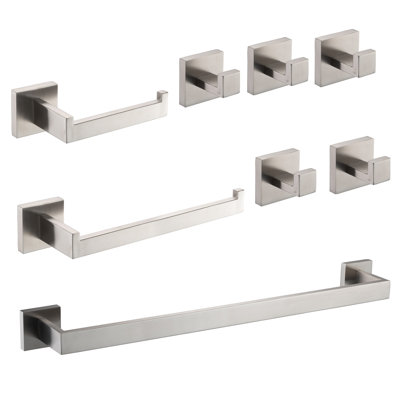 8 Pieces Bathroom Hardware Set Wall Mounted,stainless Steel