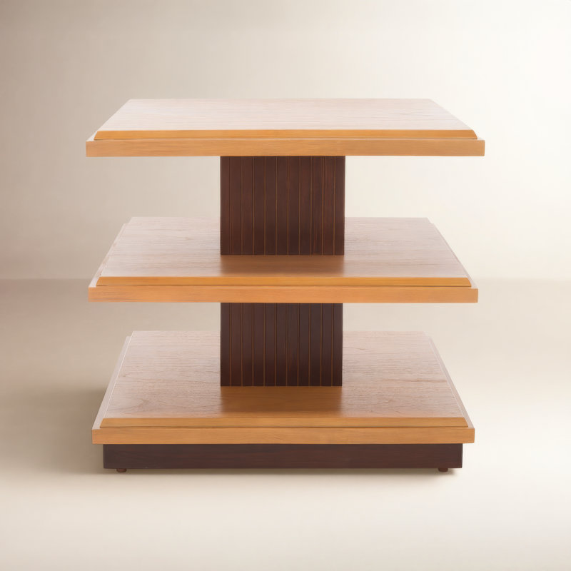 Paddy Solid Wood End Table, Walnut/Natural