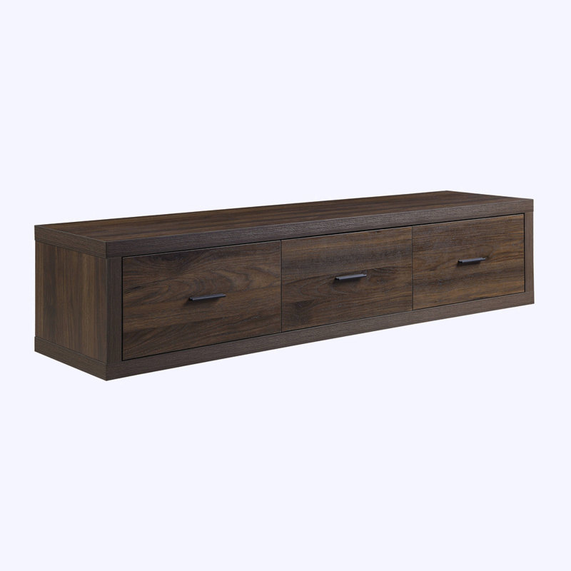 Geo 3-Drawer Rectangular TV Stand in Walnut