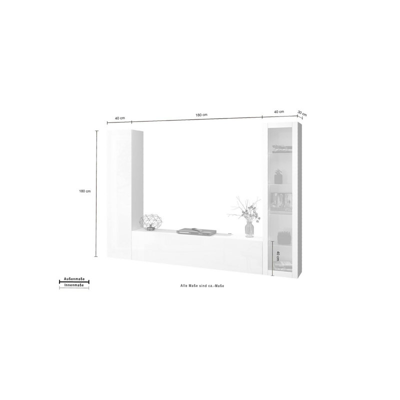 Casilde Rectangle Accent Cabinet, Glossy White