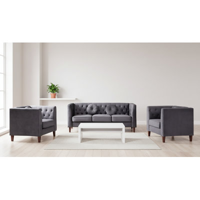 3 piece velvet Chair, Loveseat and sofa set