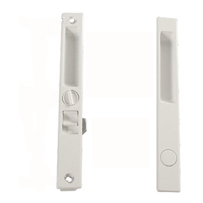 Sliding Glass Patio Door Lock Handle Set, Non-Keyed, Flush Mount, With Nite Lock,"C" Cam, and Keeper