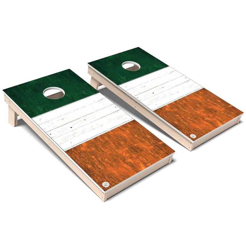 Ensemble de planche à cornhole en composite toutes saisons International Flag Ireland, Ajouter un étui et des lumières