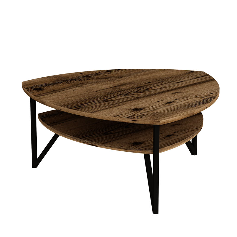 Flinn Three Leg Coffee Table, Light Walnut