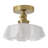 1-lamp White Jade Glass Flower shaped Adjustable Flush mount light