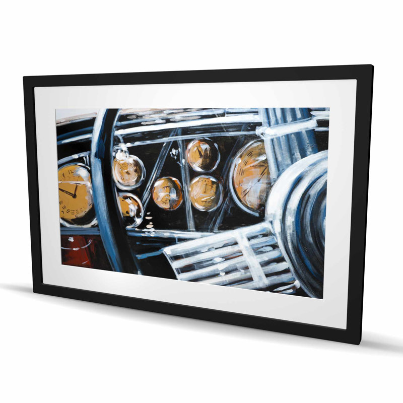 Reproduction matelassée de bureau intérieur de voiture rétro | Décoration intérieure, H 24 po x l 36 po, Noir