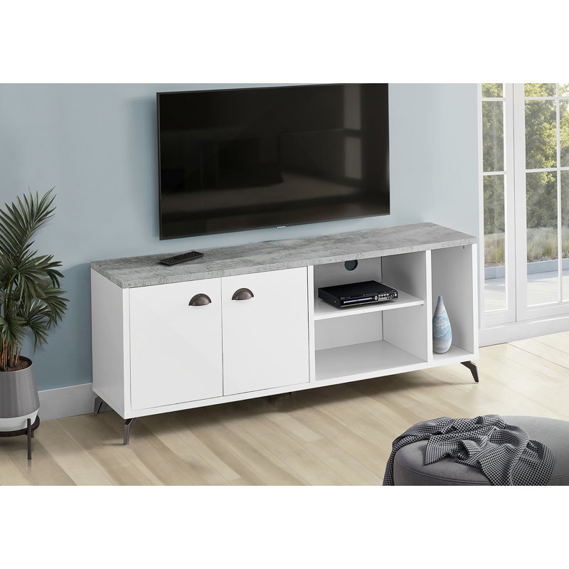 Meuble télé polyvalent avec rangement, idéal pour le divertissement multimédia, idéal pour le salon et la chambre à coucher, avec un design contemporain