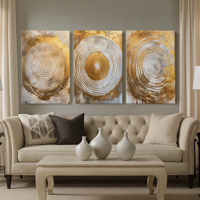 ABSTRACT Series CCXIV  -Custom Wrapped Gallery Canvas - 3 Pieces