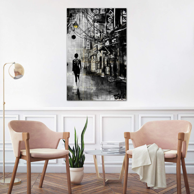 Chinatown Walk by Loui Jover - Wrapped Canvas Print, 101.6 cm H x 66.04 cm W x 1.91 cm D