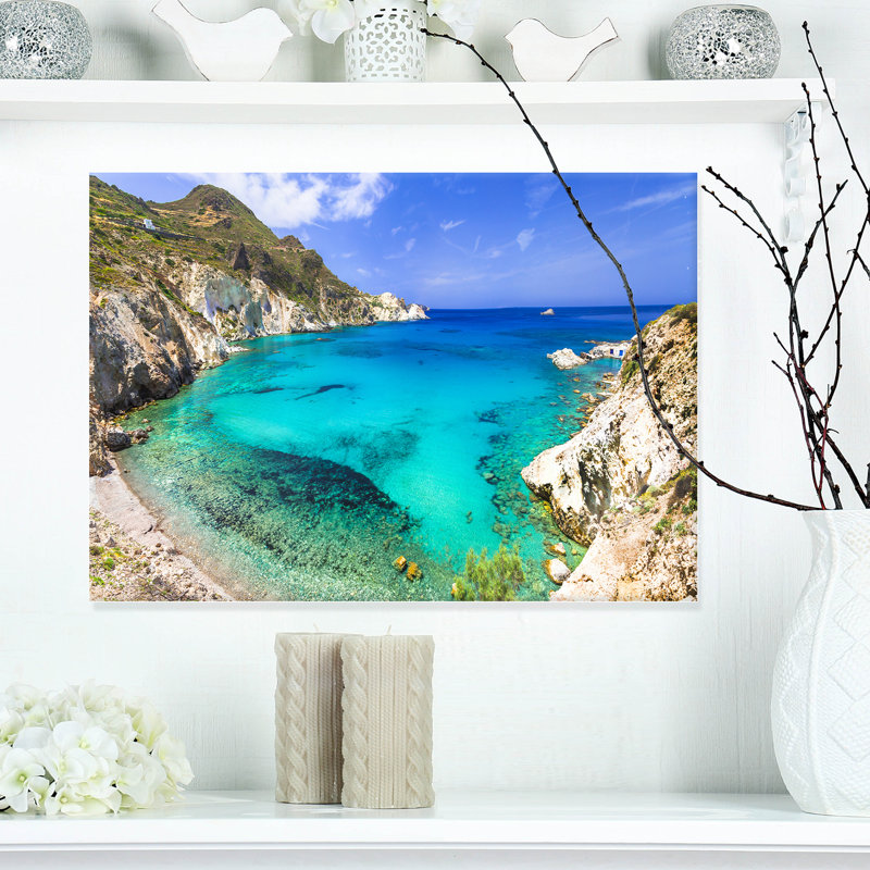 « grèce beaches of milos island », reproduction de photo sur toile tendue, H 20 po x l 20 po x P 1 po