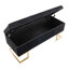 Banc de rangement en métal doré et velours noir