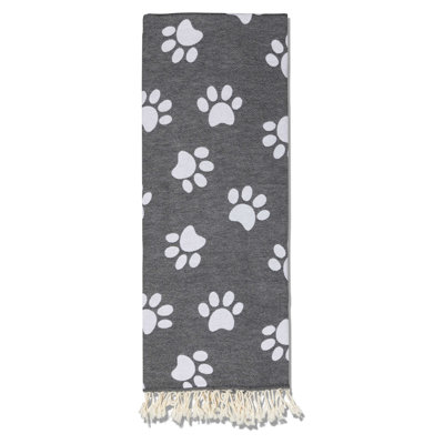 Serviette de bain turque Pawprint Paw Print, en coton biologique résistant au sable, doux, mince et léger, 66 po x 36 po
