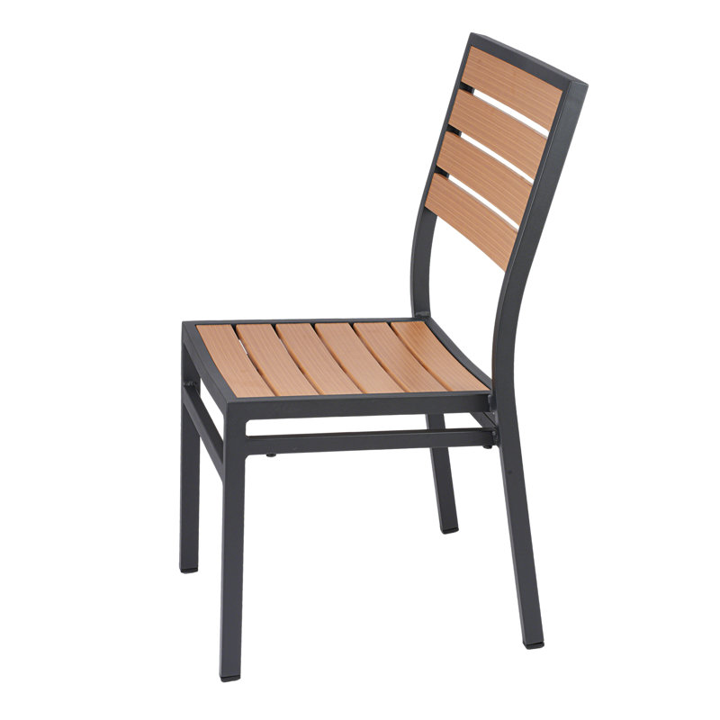 Chaise d'appoint de salle à manger en aluminium et teck H & D