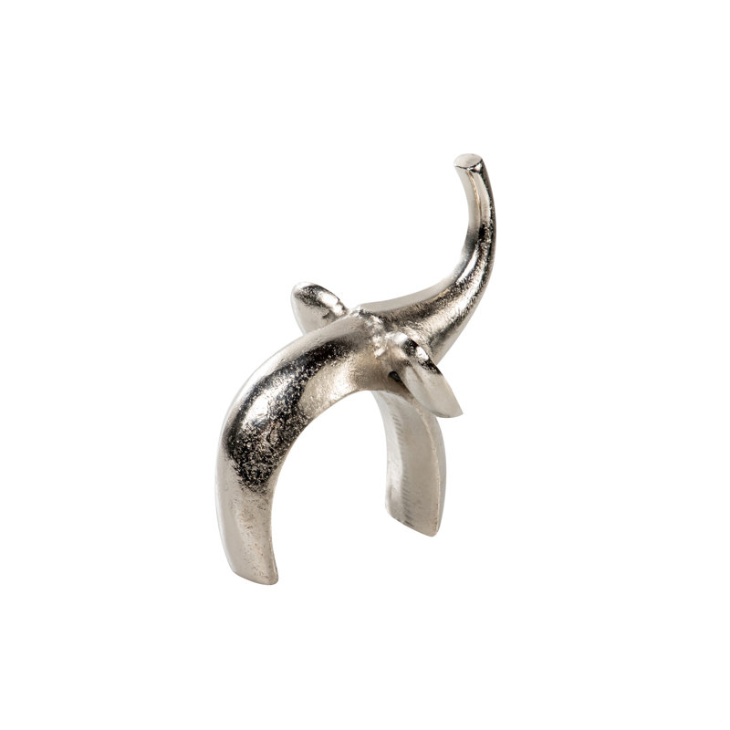 Carreon Figurine / Sculpture Decorative Object, 18cm H x 15cm W x 10cm D, Nickel