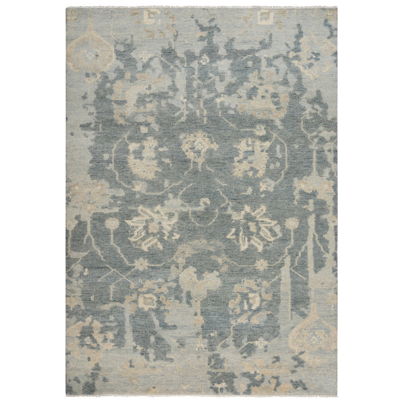 Tapis 100% laine néo-zélandaise noué à la main, Rectangle 6 pi x 9 pi