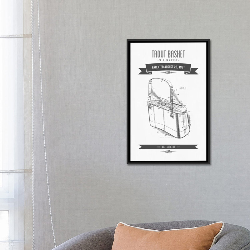 « w.l. marble de la truite », impression sur toile, H 26 po x l 18 po x P 1,5 po, Toile avec cadre noir, Pas de tapis