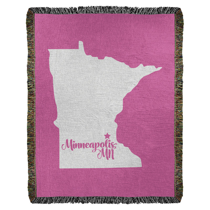 Jeté en coton tissé minneapolis minnesota, Rose, l 50 po x L 60 po