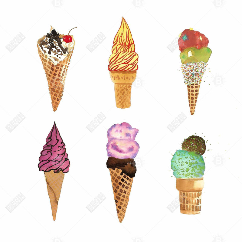 " Ice Cream Cones " Painting Print